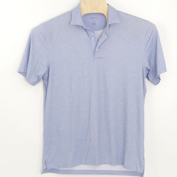 johnnie-O Polo Shirt Blue Scallop Print Men's Medium‎ M - Picture 1 of 6